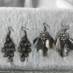 ✨ADD $11 Lot bundle oxidized flower petals silver scales chandelier hook earring